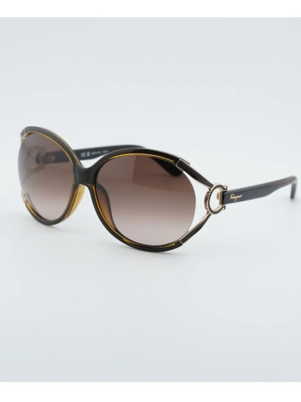 Salvatore Ferragamo SF600S 220 Sunglasses Brown Oval Frame, Brown Lenses